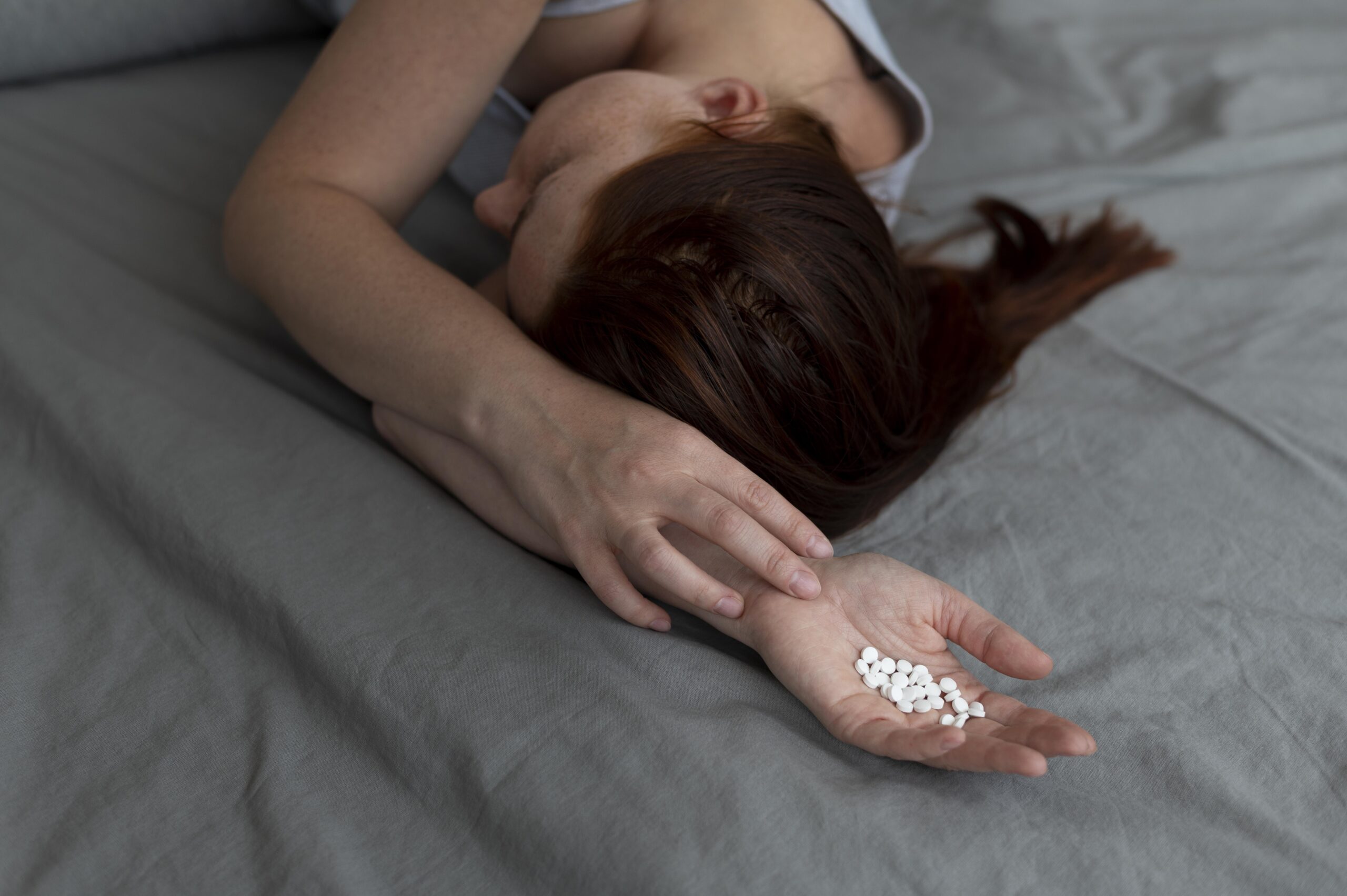 Why does abortion pill bleeding slow when lying down?
