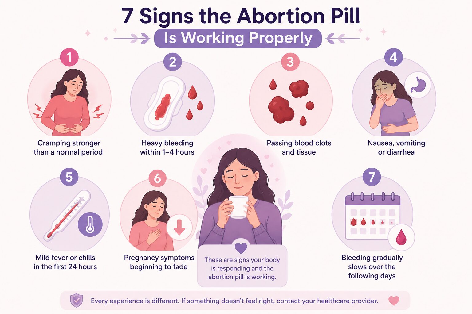 7 Signs the Abortion Pill Is Working Properly